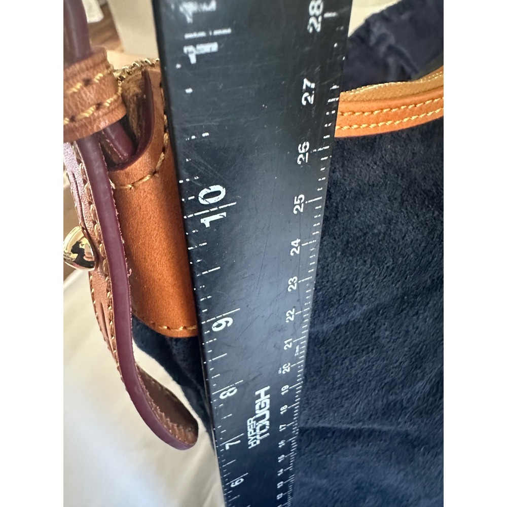 Dooney & Bourke Navy Suede Leather Trim Hobo Shoulder Bag NEW w/ Dust Bag - Picture 11 of 14